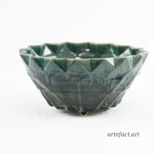 fructieră ceramică gri albastrui verde intens model geometric interior home