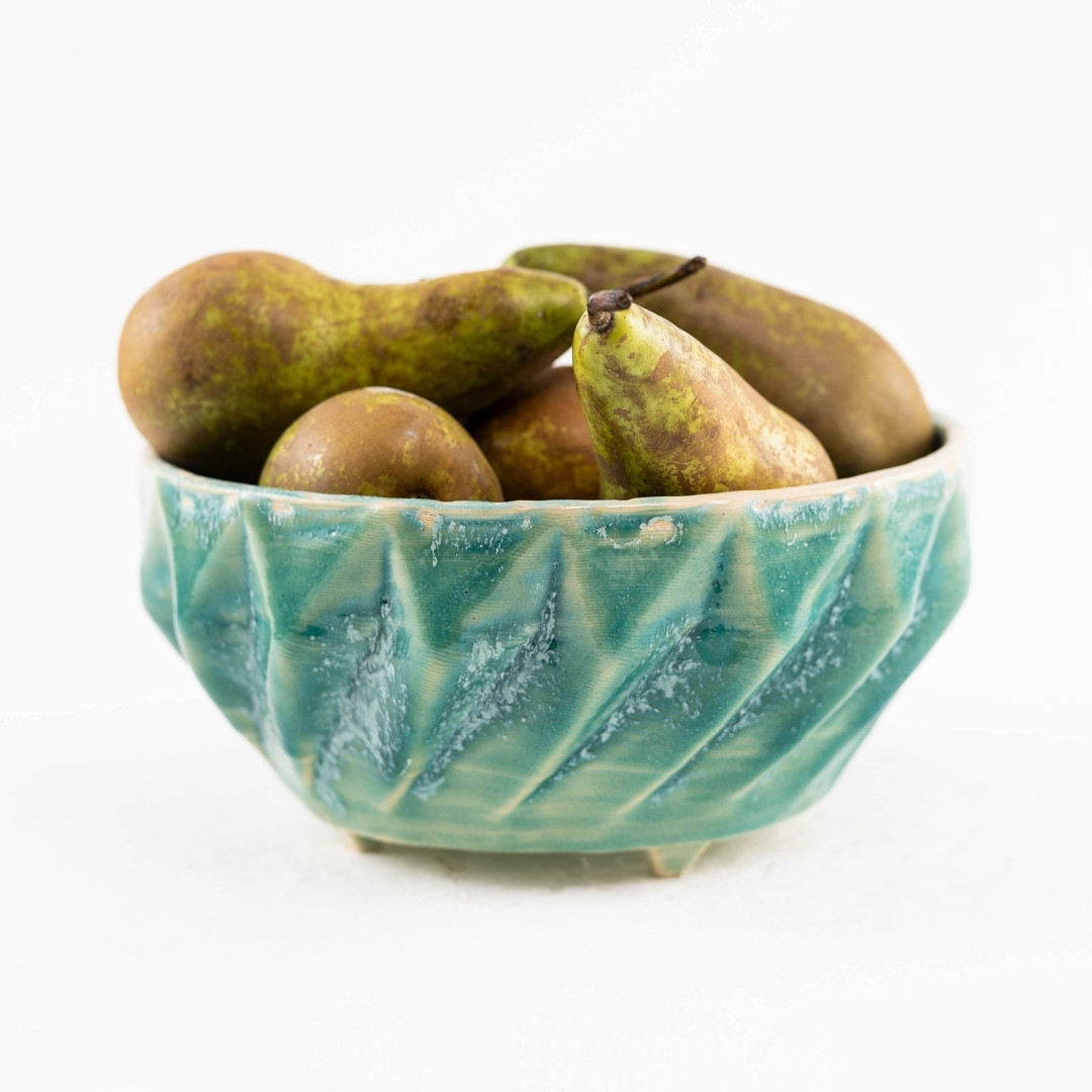 fructiera ceramica verde vas fructe